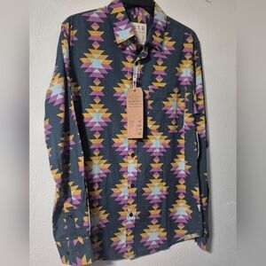 VSTR Premium Geometric Southwestern Print Shirt Size S